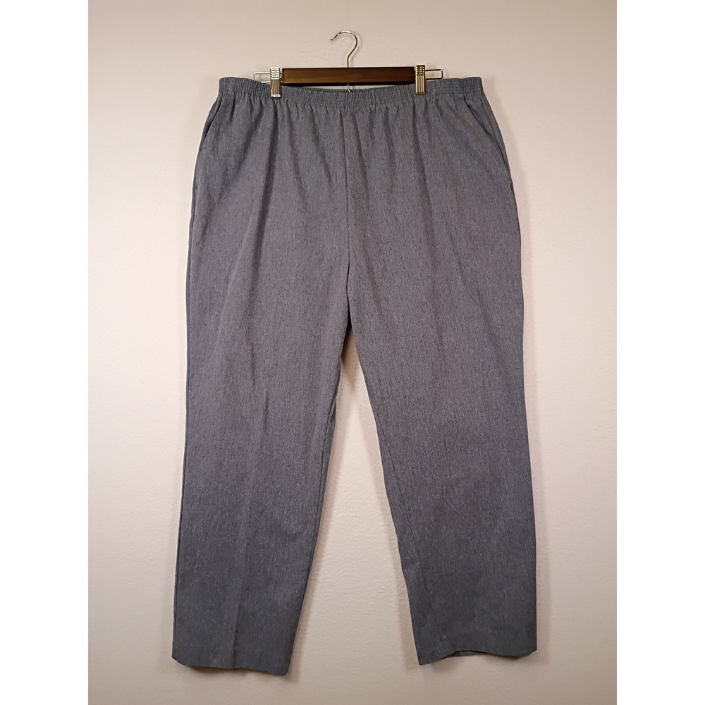Grandmacore Haband Womens 34P Grey Elastic Waist Pull On Straight Leg Pants